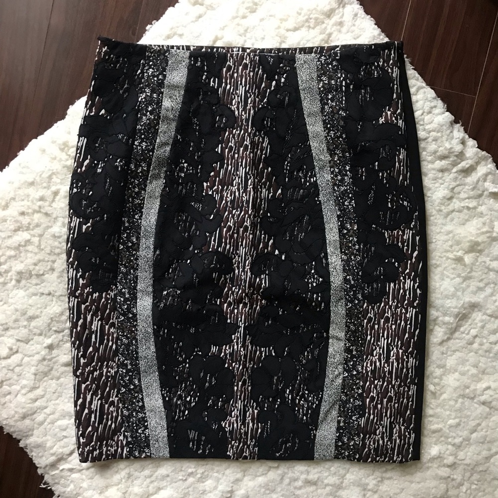 Lace Ponte Pencil Skirt by Diane von Furstenberg